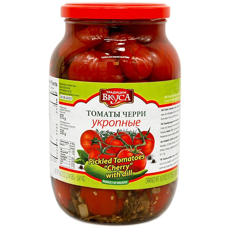 TRADICII VKUSA CHERRY TOMATOES WITH DILL 920 GR