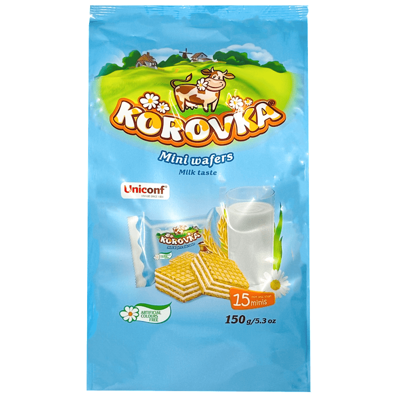 MINI WAFERS MILK FLAVOR 150G "KOROVKA"