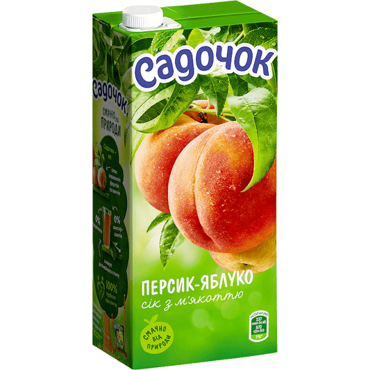 SADOCHOK JUICE PEACH-APPLE WITH PULP, 0.95L