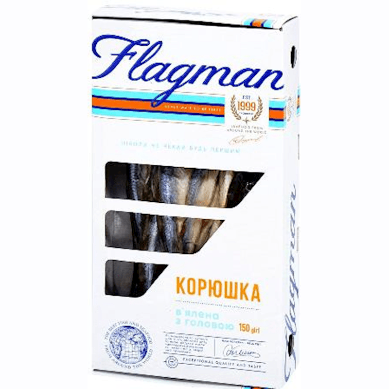 COLD SMOKED SMELT-KORUSHKA 150G FLAGMAN