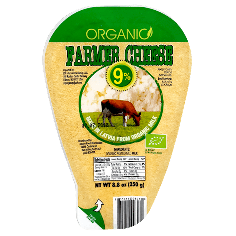 ZIP FARMERS CHEESE "ORGANIC" 9%, 250G