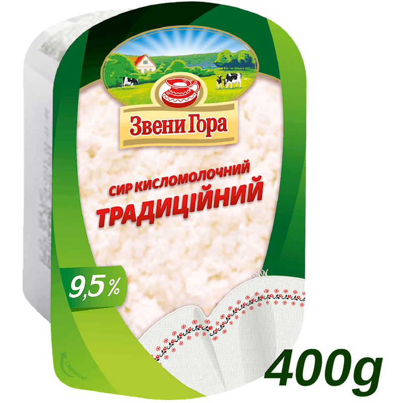 ZVENI GORA FARMER CHEESE TRADITIONAL (TVOROG) 9.5%  400G