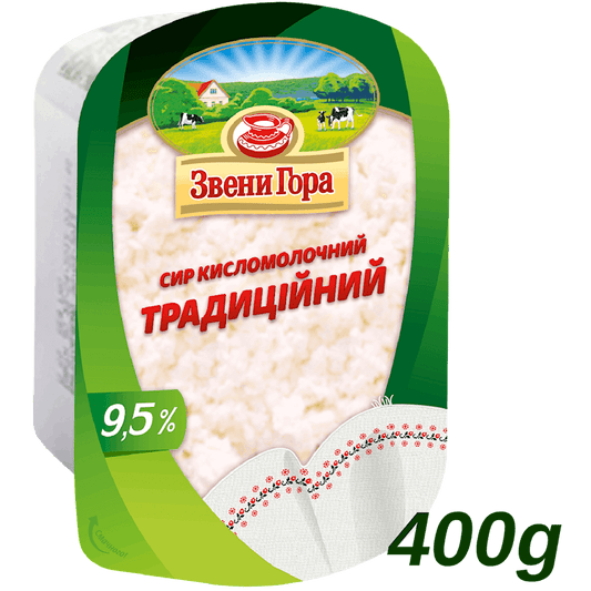 ZVENI GORA FARMER CHEESE TRADITIONAL (TVOROG) 9.5%  400G