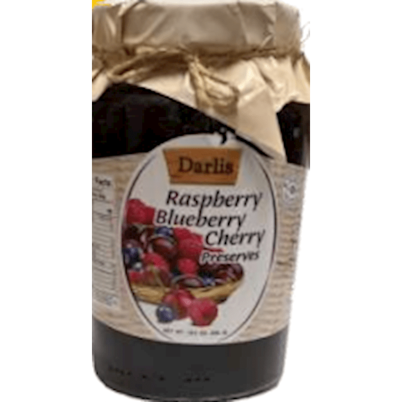 DARLIS RASPBERRY, BLUEBERRY, CHERRY PRESERVE 520g (KOSHER)