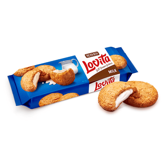 BUTTER COOKIES  WITH MILK-CREAM FILLING 127GR "LOVITA"