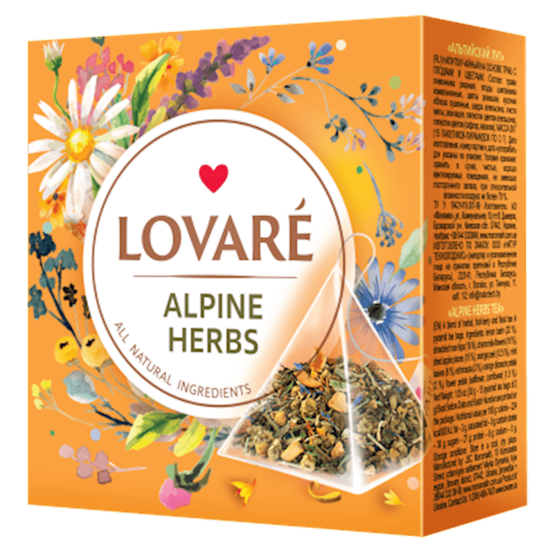 LOVARE TEA HERBAL  ALPINE HERBS  PYRAMIDS 15 TB