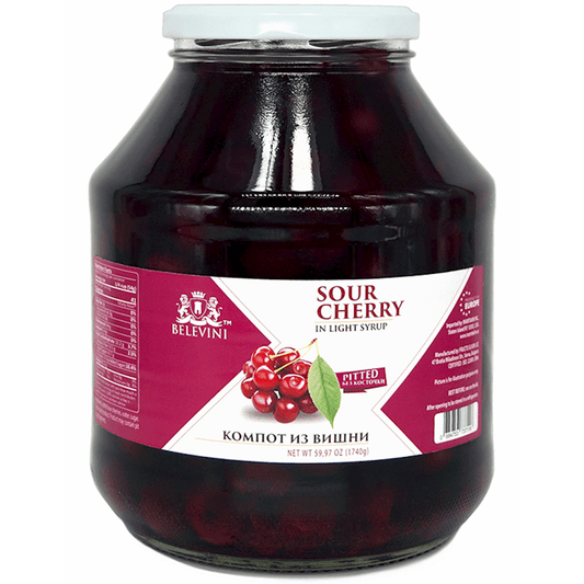 BELEVINI SOUR CHERRY (PITTED) IN LIGHT SYRUP 1700G