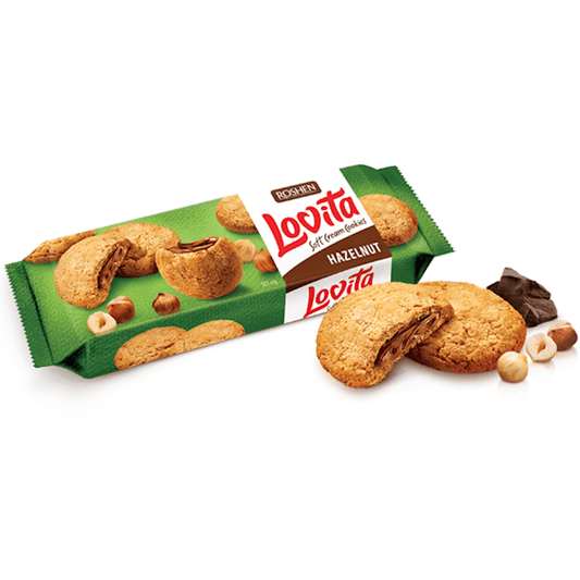 BUTTER COOKIES  WITH HAZELNUT-CREAM FILLING 127GR  LOVITA