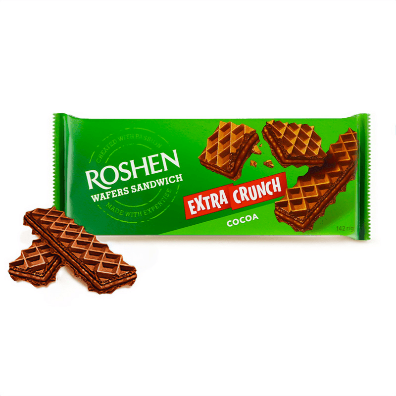 WAFERS "ROSHEN" SANDWICH EXTRA CRUNCH COCOA 5.01OZ