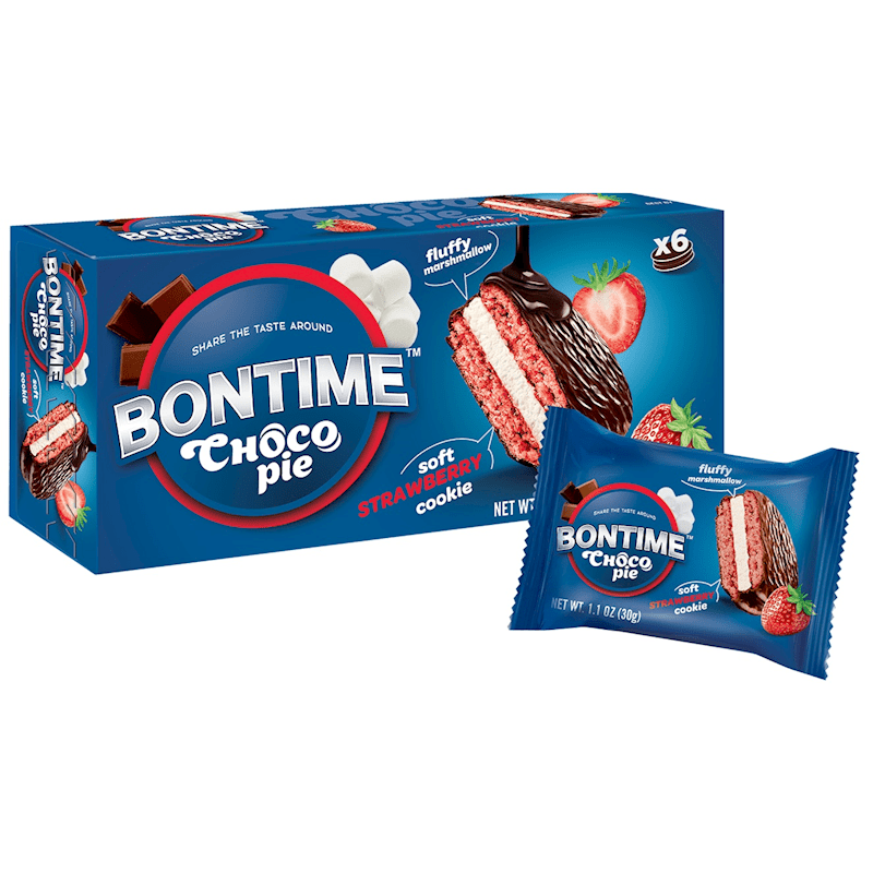 CHOCO PIE STRAWBERRY&MARSMALLOW 6.6OZ(6*1.1OZ) BONTIME