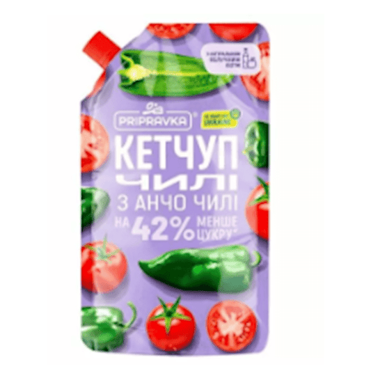 PRIPRAVKA KETCHUP W/CHILI HOT DOY PACK 400 GR