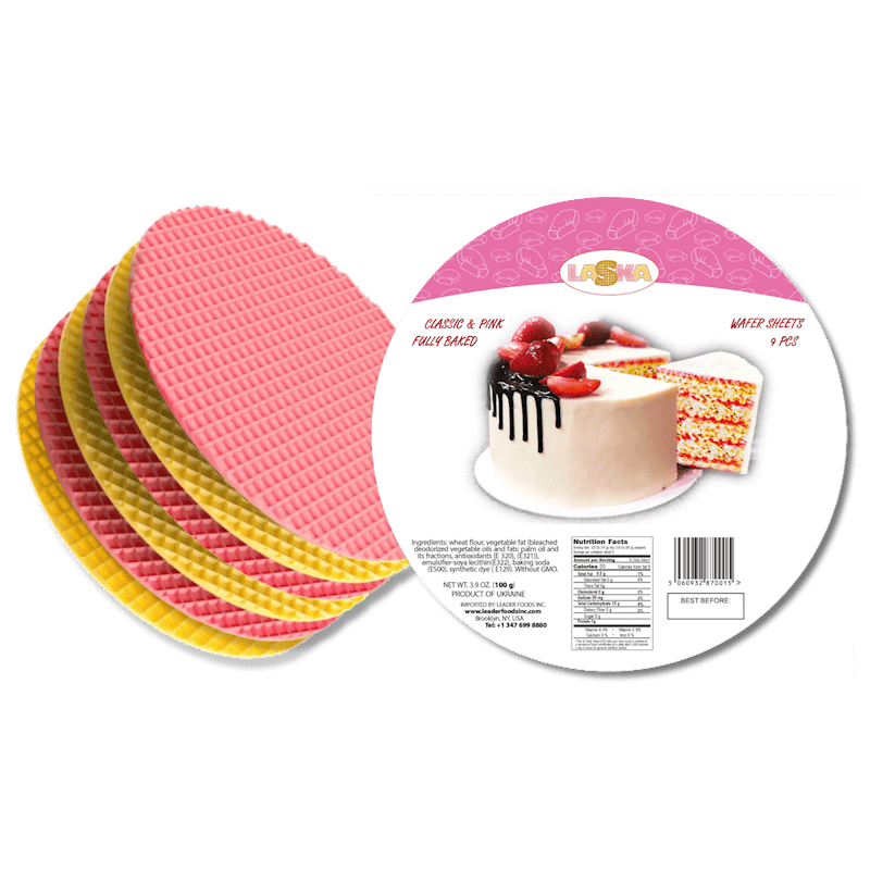 WAFER LAYERS ROUND "CLASSIC & PINK" 100G LASKA