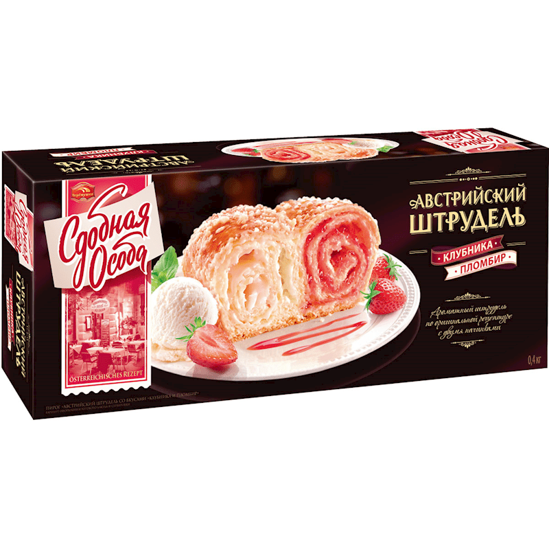 STRUDEL AUSTRIAN STRAWBERRY&PLOMBIR 400GR CHEREMUSHKI