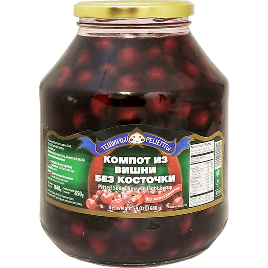 Tescheni Recepti Compot 1.7 lt  Sour Cherry PITTED Kosher