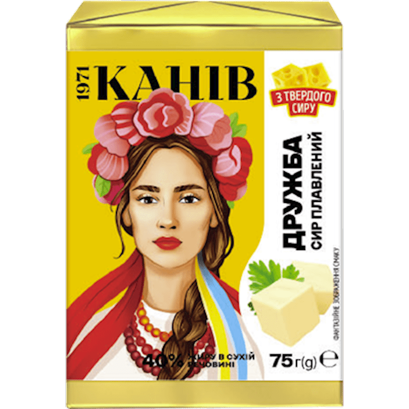 Kanev Processed Cheese Block Druzhba 75 gr