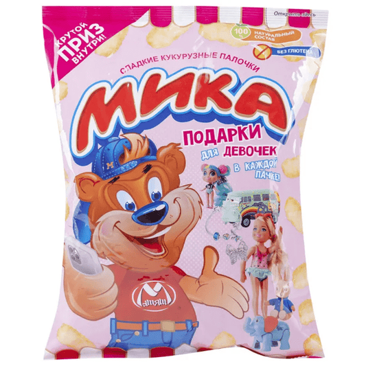 CORN STICKS FOR GIRLS W/SURPRISE 70GR  MIKA