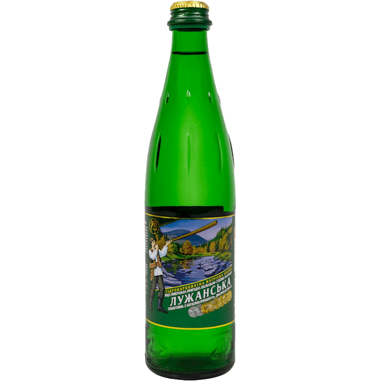 LUZHANSKAYA MINERAL CARBONATED WATER (GLASS), UKRAINE, 0.5