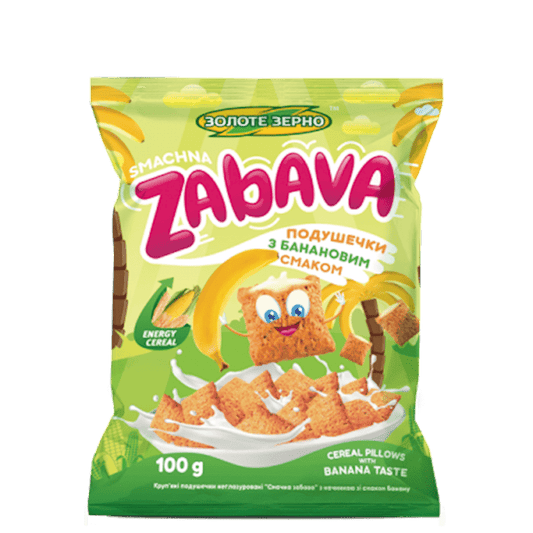 SNACK PODUSHECHKI  SMACHNA BANANA FILLING 100G ZOLOTOE ZABAVA