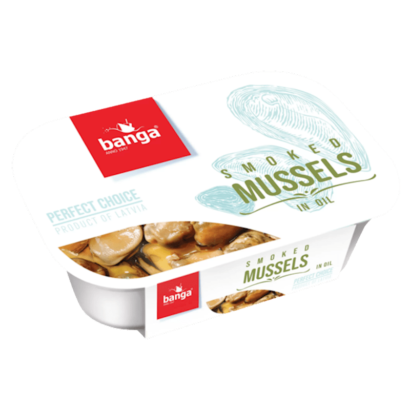 BANGA SMOKED MUSSELS IN OIL 120GR LATVIA