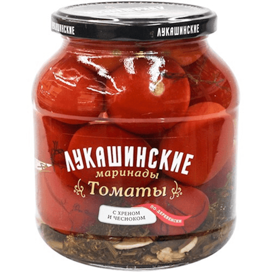 LUKASHINSKIE VILLAGE STYLE TOMATOES MARINATED W/HORSERADISH &GARLIK 670GR