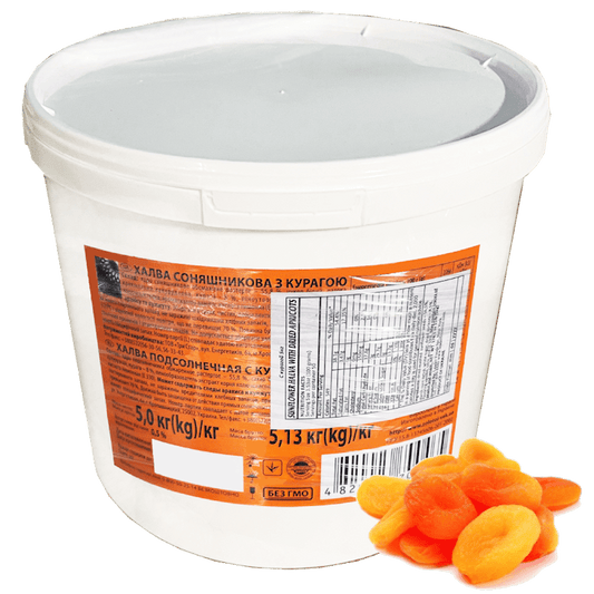 HALVA SUNFLOWER W/DRIED APRICOTS IN PAIL  11LB ZOLOTOY VEK