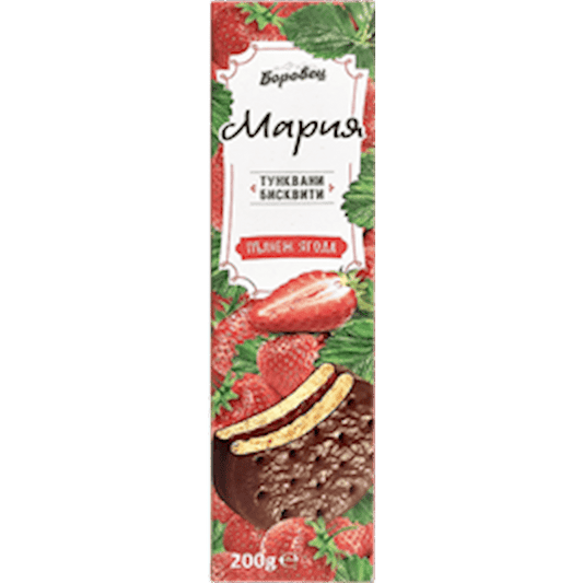 Biscuits Maria in Chocolate w/Strawberry 200 gr Bulgaria