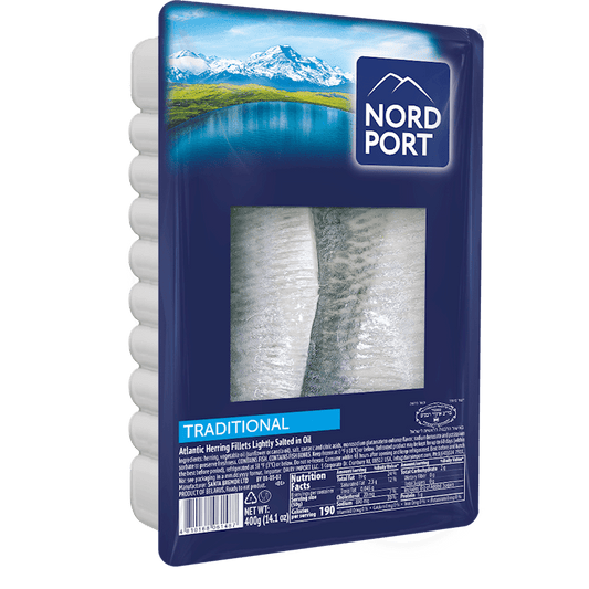 NORD PORT ATLANTIC HERRING FILLETS TRADITIONAL IN OIL, 400G/14.01OZ