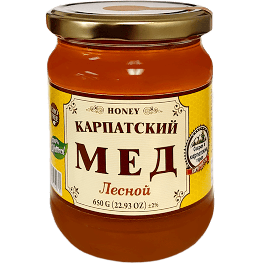 CARPATHIAN RAW HONEY  FOREST  LIQUID, UKRAINE,650G