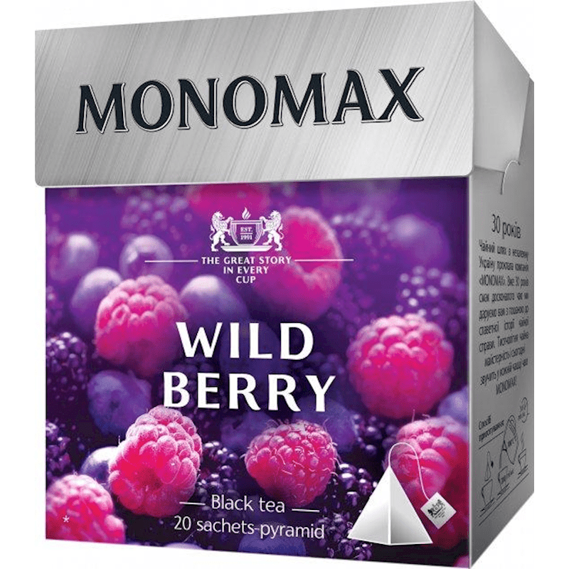 MONOMAX TEA PYRAMIDS BLACK "WILD BERRY" 20TB