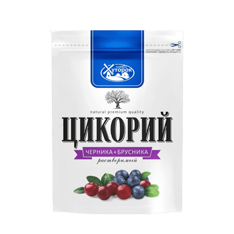 HUTOROK CHICORY POWDER W/BLUEBERRY&LINGONBERRY 100GR BABUSHKIN