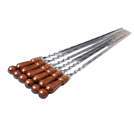 SKEWERS (SHAMPURA) METAL W/WOODEN HANDLE 10PCSX60CMX1.8MM