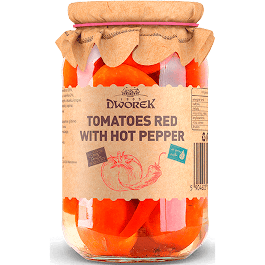 Dworek Marinated Tomatoes w hot pepper 900g