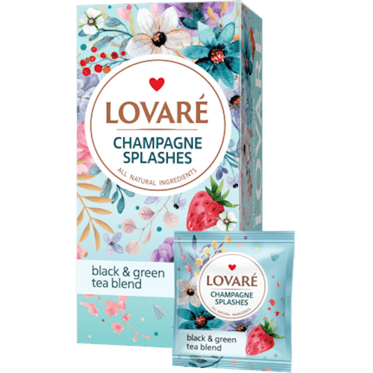 LOVARE TEA BLACK&GREEN  SPLASHES OF CHAMPAGNE 24TB