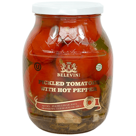 BELEVINI PICKLED TOMATOES  WITH HOT PEPPER 840 GR