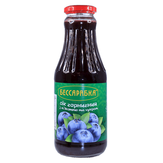 BESSARABKA JUICE BLUEBERRY WITH PULP, UKRAINE, 1L