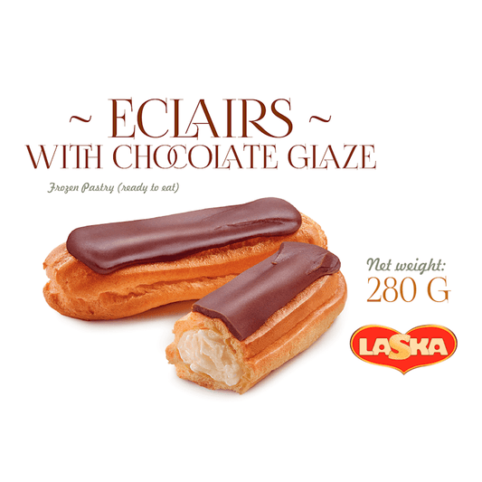 ECLAIR PASTRY W/CHOCOLATE GLAZE 280G LASKA #2762