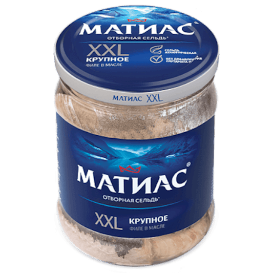 MATIES HERRING FILLET ORIG 450 GR GLASS