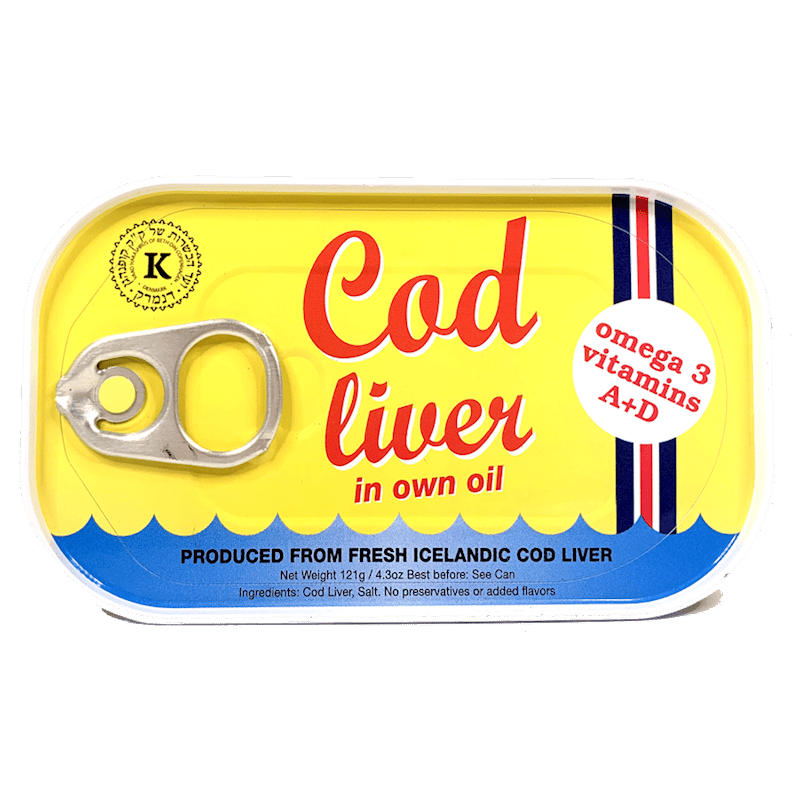 ICELAND KOSHER COD LIVER EO, ICELAND, 121G