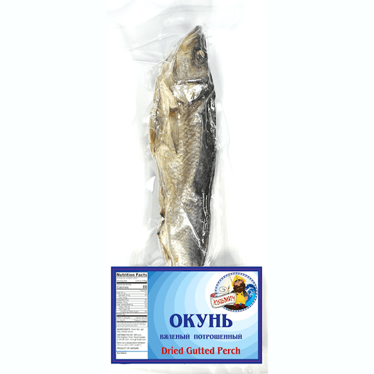 KUZMICH Dried Gutted Perch (Okun) V/P, Ukraine, ~7Lbs case