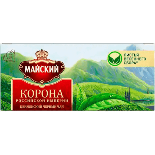 MAYSKIY BLACK TEA CROWN OF THE RUSSIAN EMPIRE, RUSSIA, 25TB #543420