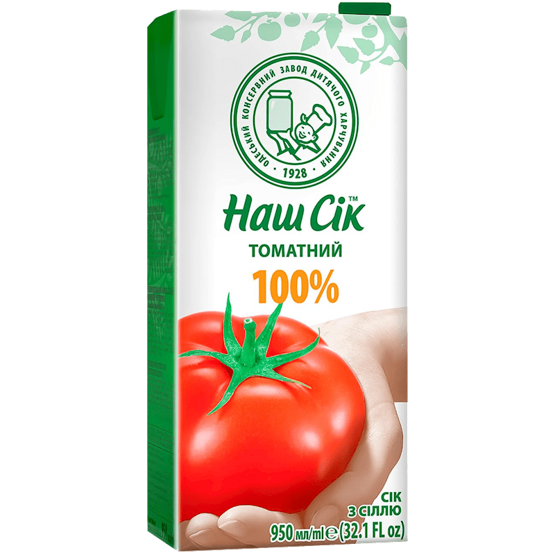 NASH SOK JUICE TOMATO 100%, UKRAINE, 0.95L