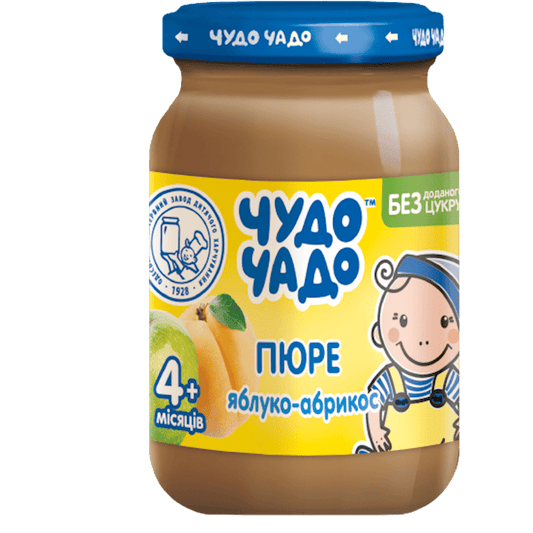PUREE FOR BABY APPLE & APRICOT FROM 4 MONTHS 170GR CHUDO CHADO UKRAINE