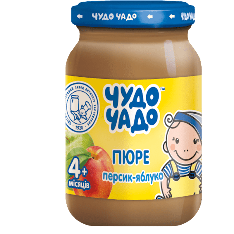 PUREE FOR BABY PEACH & APPLE FROM 4 MONTHS 170GR CHUDO CHADO UKRAINE