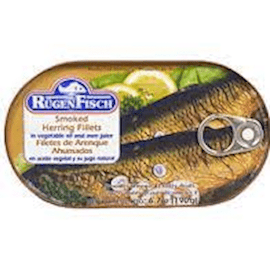 RUGEN FISCH SMOKED MACKEREL FILLETS IN VEGETABLE OIL (6.70OZ) 190G