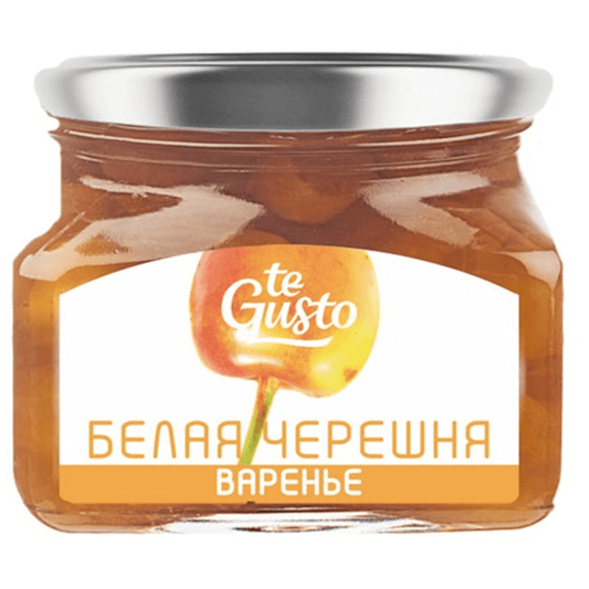 TE GUSTO  WHITE CHERRY PRESERVE (BEL.CHERESHNYA) 430GR