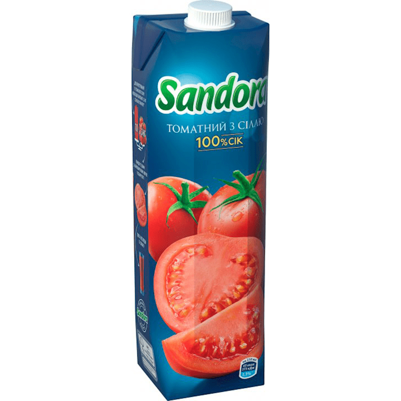 TOMATO JUICE SALTED STERILIZED SANDORA 0.95L.