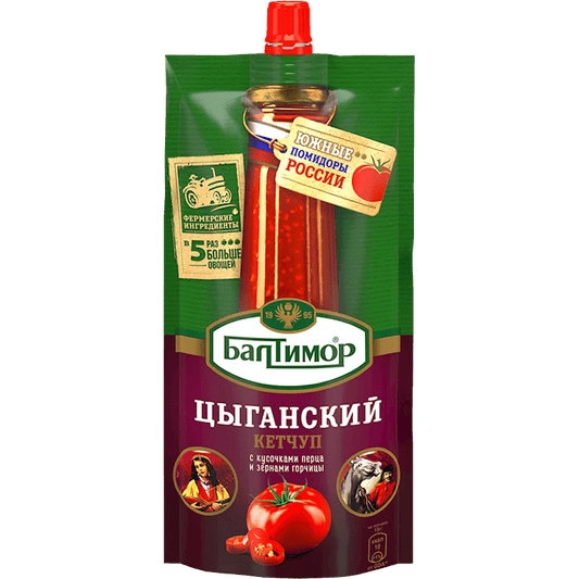 BALTIMOR Ketchup "Tsiganskiy" With Pepper & Mustard Seeds,  260g