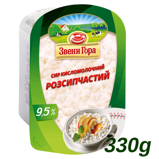 ZVENI GORA FARMER CHEESE 9.5% CRUMBLY (TVOROG RASSYPCHATIY) 330G