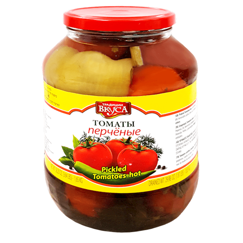 TRADICII VKUSA KOSHER TOMATOES HOT, MOLDOVA,  1.7L