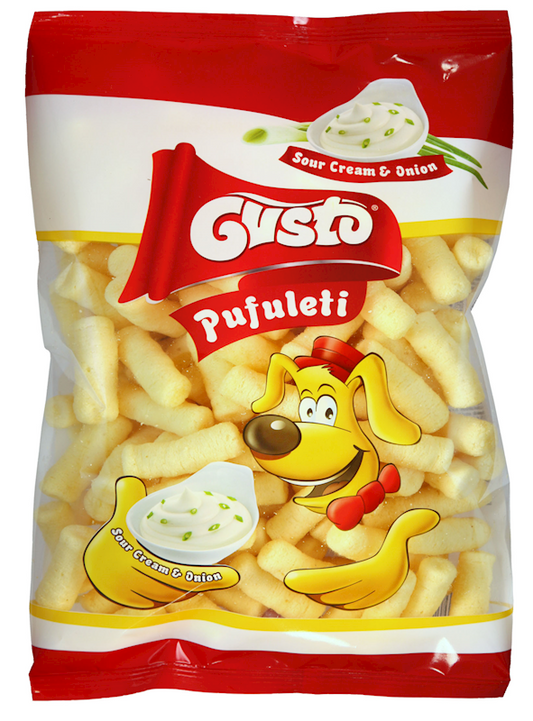 GUSTO MAIS SNACK CORN PUFFS W/ SOUR CREAM & ONION 80G